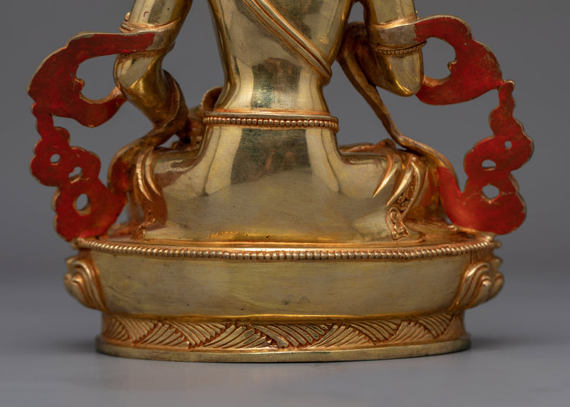 Vajrasattva Small Gold Gilded Statue | Symbol of Purification and Renewal