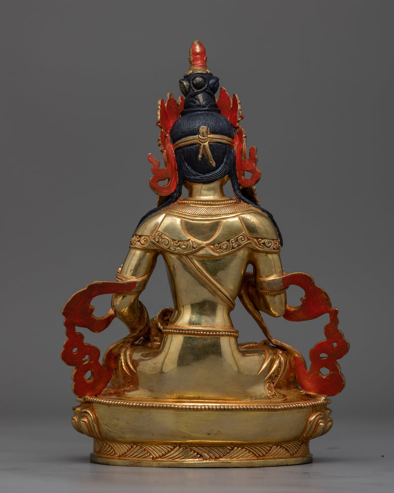 Vajrasattva Small Gold Gilded Statue | Symbol of Purification and Renewal