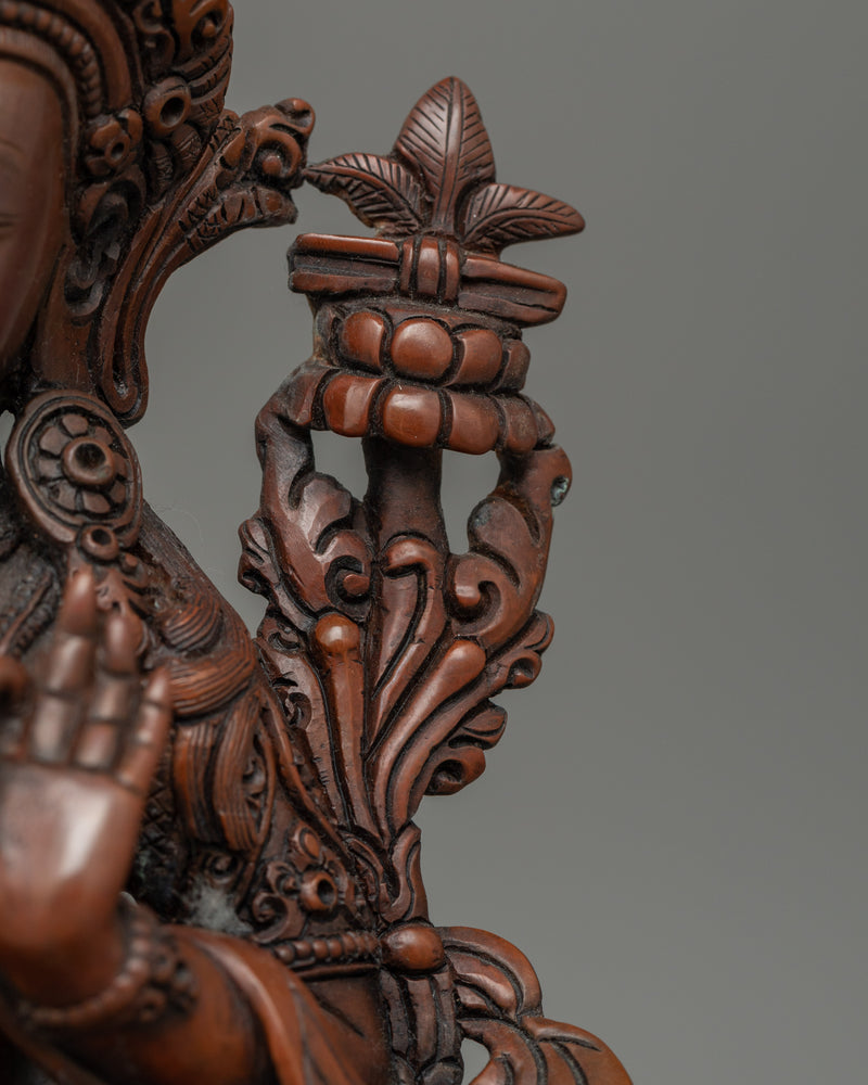 Manjushri Nepalese Oxidized Artwork Statue | Beacon of Wisdom and Insight