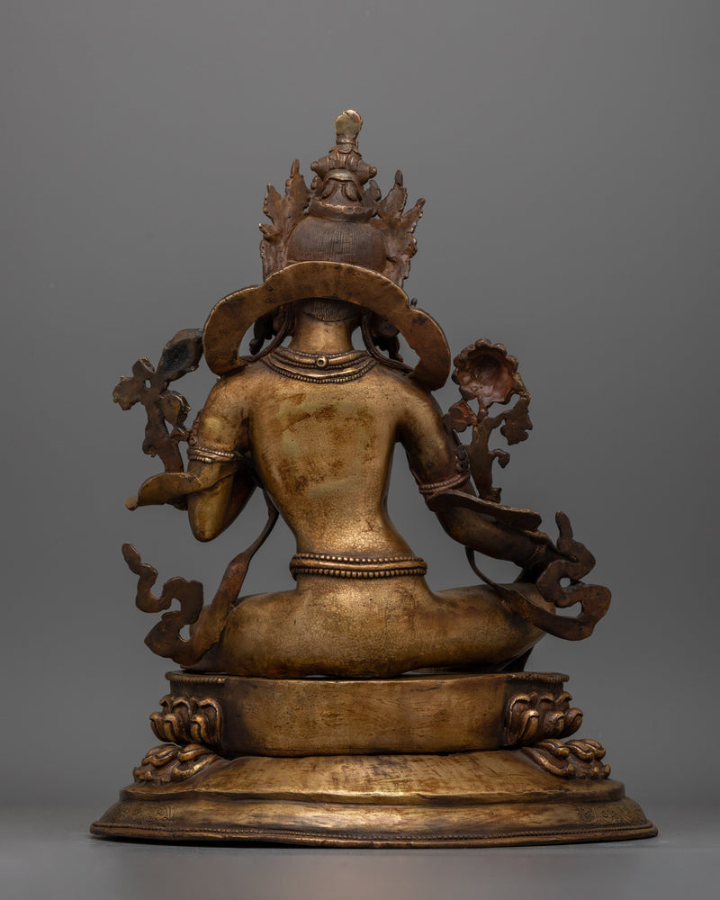 Green Tara with an Antique Touch Statue | Protector of the Enlightened Path