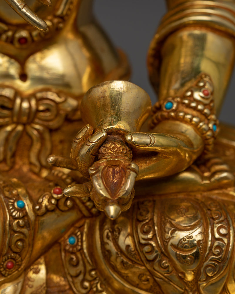 Vajrasattva Handmade Gold-Gilded Statue | Symbol of Purification