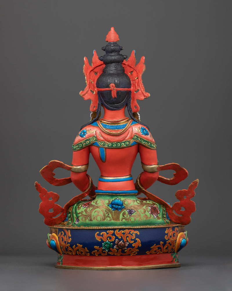 Amitayus Colored Handmade Statue | Symbol of Longevity and Wisdom