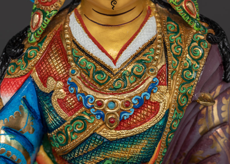 Guru Rinpoche Colored Handmade Statue | Guardian of the Hidden Land