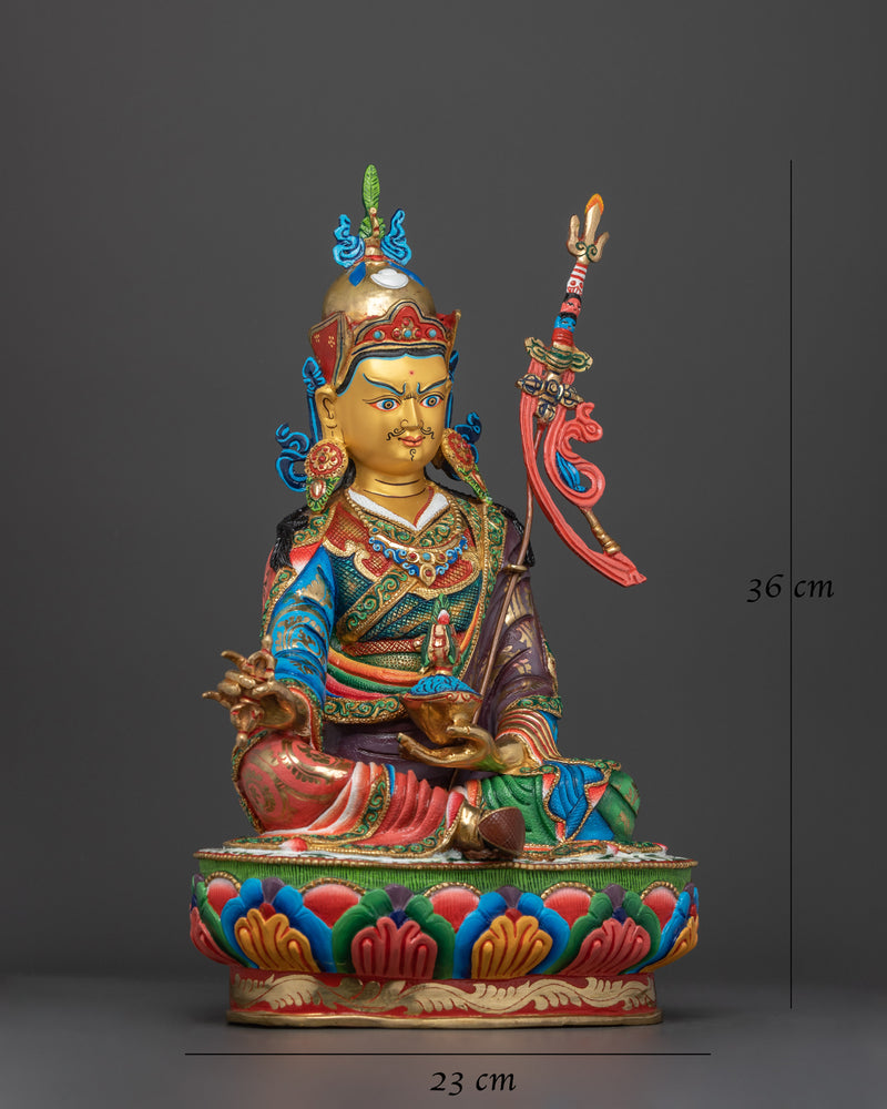 Guru Rinpoche Colored Handmade Statue | Guardian of the Hidden Land