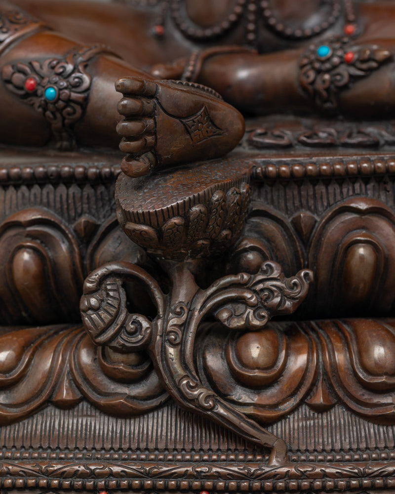 Green Tara Handcrafted Dark Oxidized Statue | Embodiment of Compassion