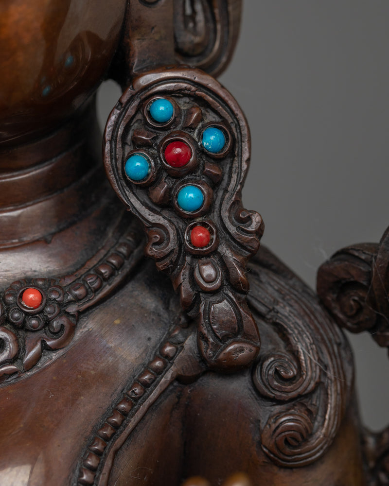 Green Tara Handcrafted Dark Oxidized Statue | Embodiment of Compassion