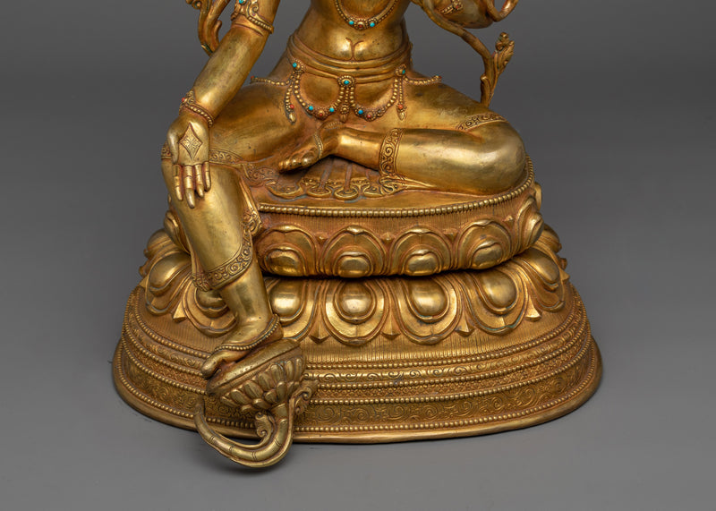 Green Tara a Graceful Handcrafted Statue | Embodiment of Compassion