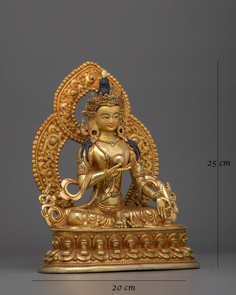 Kshitagarbha Handmade Gold Gilded Statue | Embodiment of Compassion