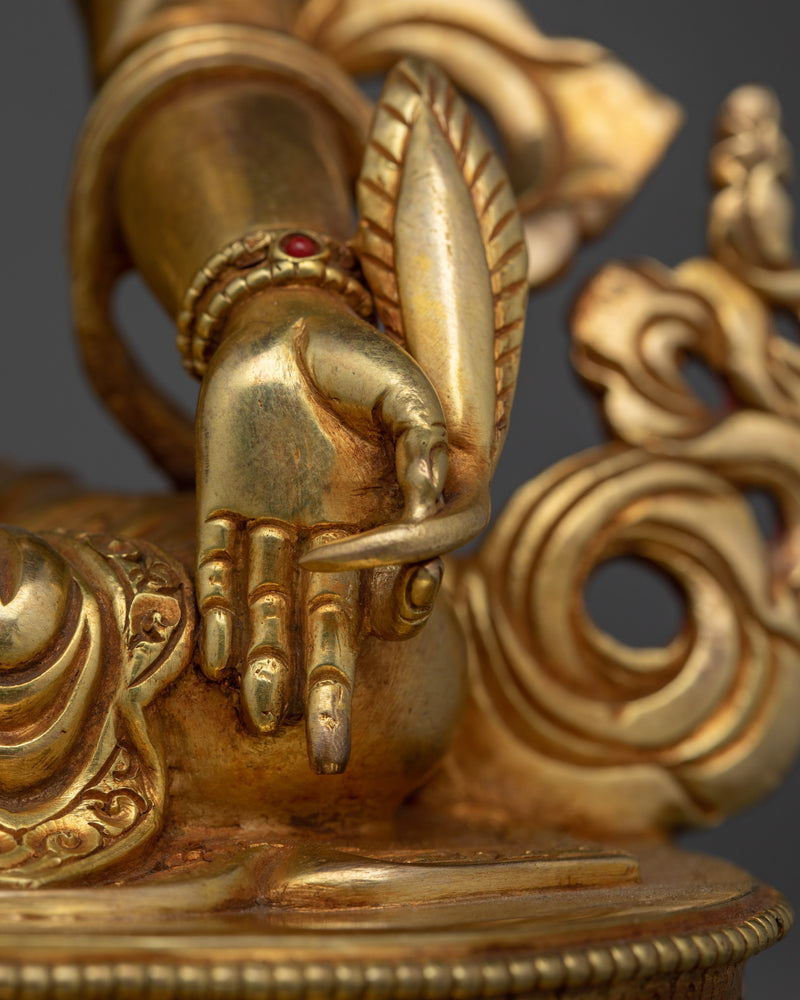 Kshitagarbha Handmade Gold Gilded Statue | Embodiment of Compassion