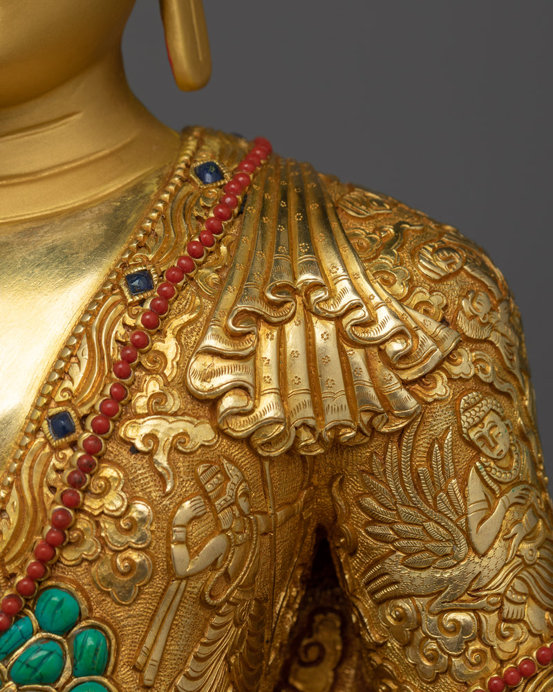 Handmade Shakyamuni Buddha Gold Gilded Statue | Masterpiece of Enlightenment