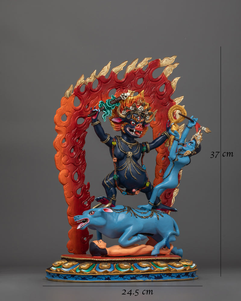 Yamantaka Handmade Colored Statue | Embodiment of Fierce Compassion