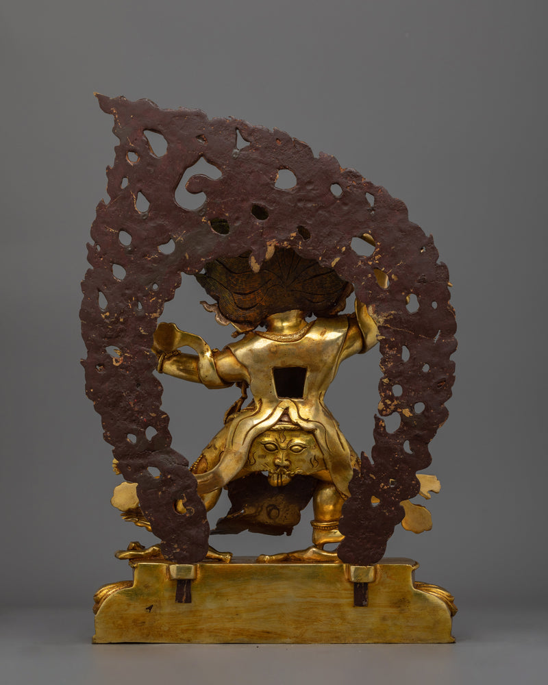 Handmade Hayagriva Gold Gilded Statue | Embodiment of Wrathful Compassion