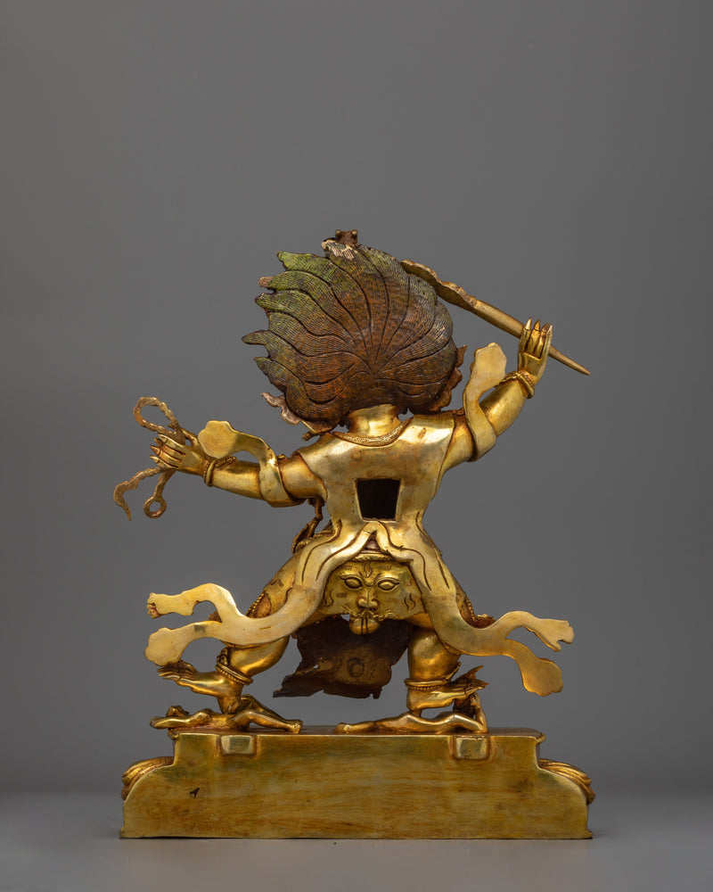 Handmade Hayagriva Gold Gilded Statue | Embodiment of Wrathful Compassion