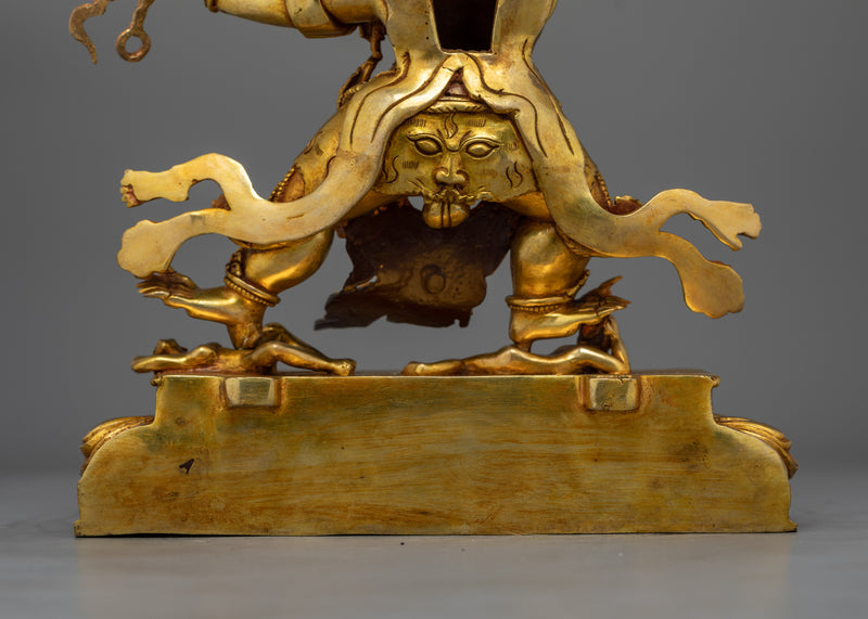 Handmade Hayagriva Gold Gilded Statue | Embodiment of Wrathful Compassion