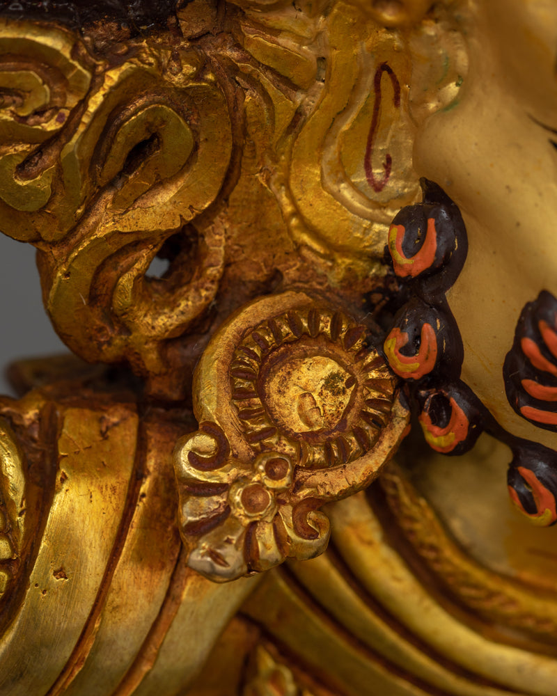 Handmade Hayagriva Gold Gilded Statue | Embodiment of Wrathful Compassion