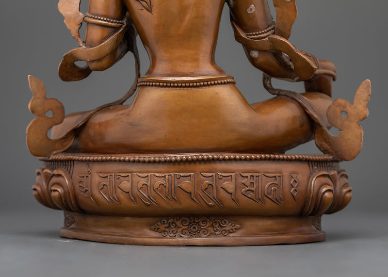 Green Tara Hand-Carved Oxidized Statue | Embodiment of Compassion