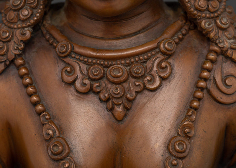 Green Tara Hand-Carved Oxidized Statue | Embodiment of Compassion