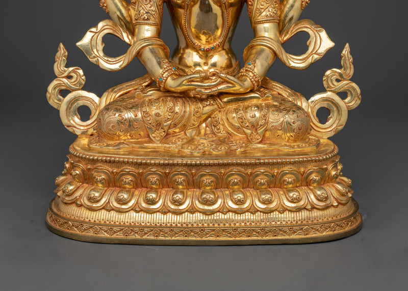 Prajna Paramita Handmade Gold Gilded Statue | Embodiment of Transcendent Wisdom