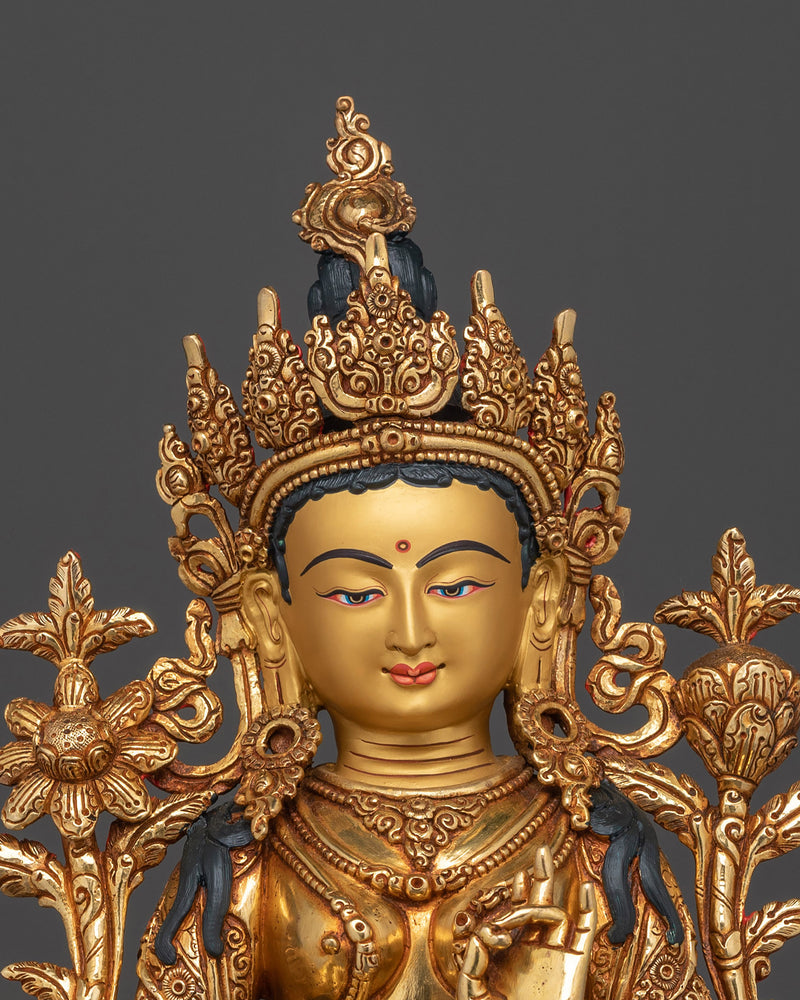 Green Tara a Beautifully Hand Carved Statue | Symbol of Compassion