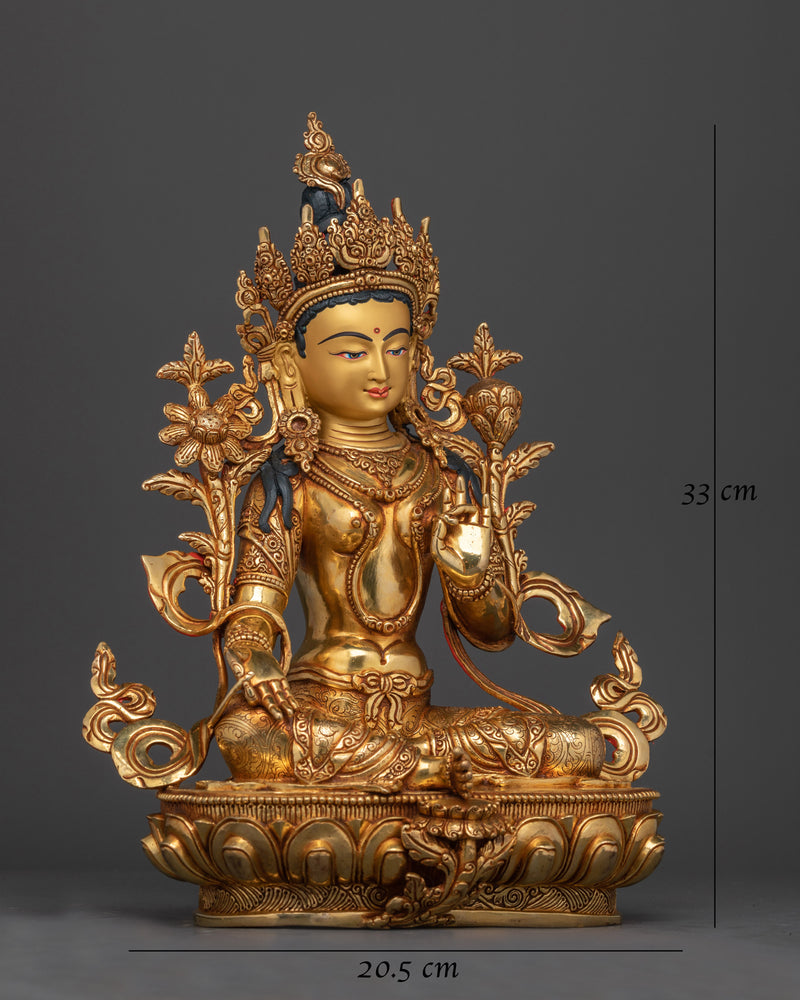 Green Tara a Beautifully Hand Carved Statue | Symbol of Compassion