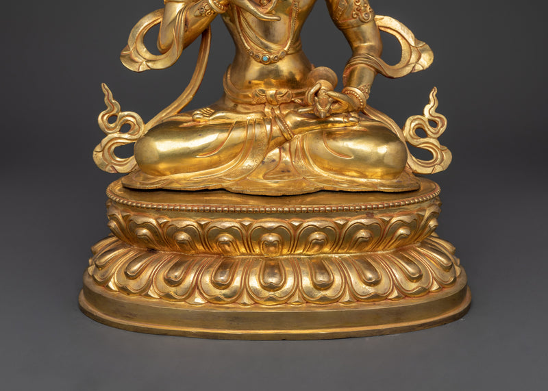 Vajrasattva Handiwork 24K Gold Gilded Statue | Embodiment of Purity