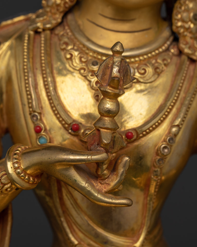 Vajrasattva Handiwork 24K Gold Gilded Statue | Embodiment of Purity