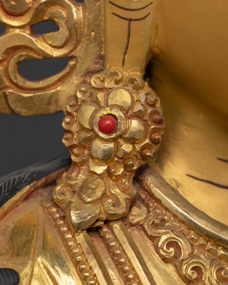 Vajrasattva Handiwork 24K Gold Gilded Statue | Embodiment of Purity