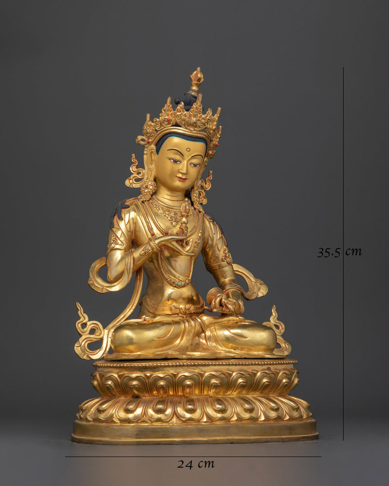 Vajrasattva Handiwork 24K Gold Gilded Statue | Embodiment of Purity