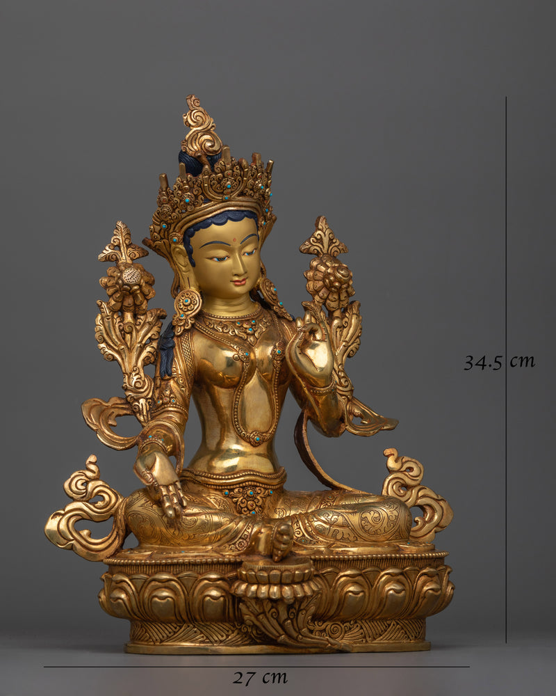 Green Tara Active Compassion Goddess Statue | Embodiment of Mercy