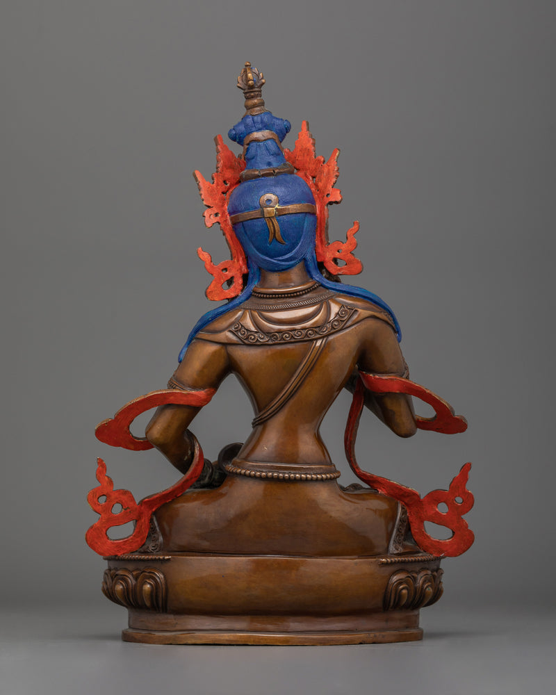 Vajrasattva Hand Carved Oxidized Statue | Embodiment of Purity