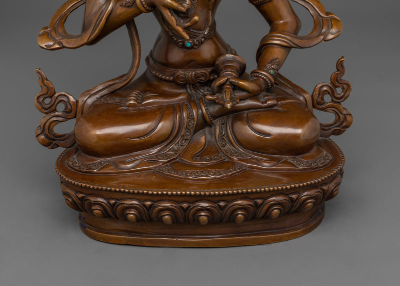 Vajrasattva Hand Carved Oxidized Statue | Embodiment of Purity