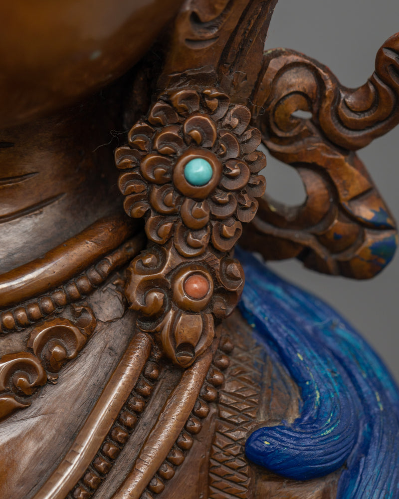 Vajrasattva Hand Carved Oxidized Statue | Embodiment of Purity