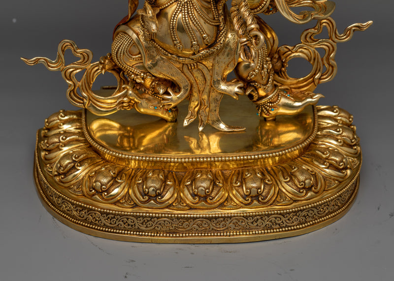 Vajrapani Handmade Gold Gilded Statue | Embodiment of Power to Overcome