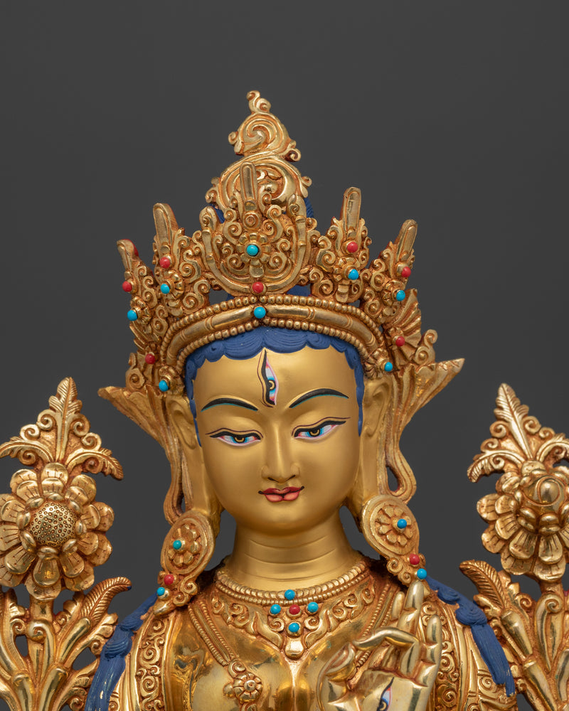 white-tara-hand-carved-gold-gilded