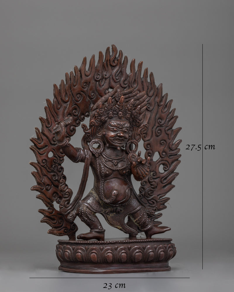 Vajrapani Hand-Carved Oxidized Statue | Embodiment of Power and Protection