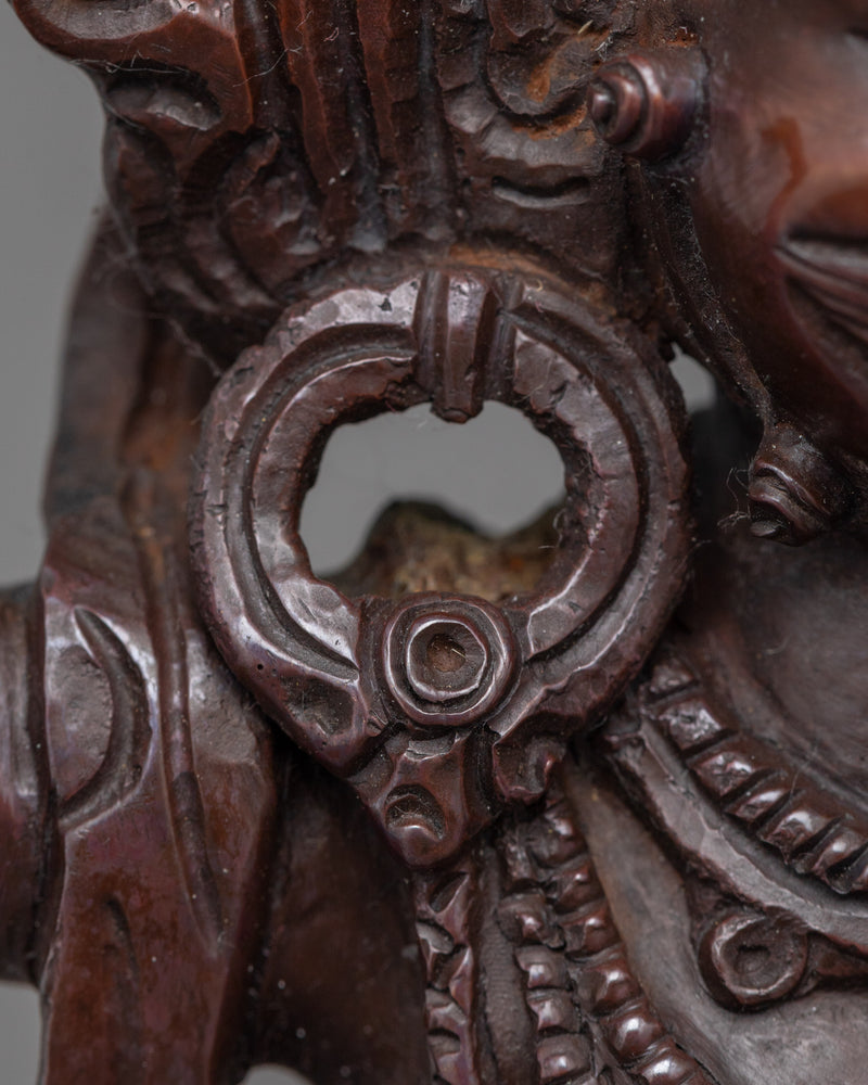 Vajrapani Hand-Carved Oxidized Statue | Embodiment of Power and Protection