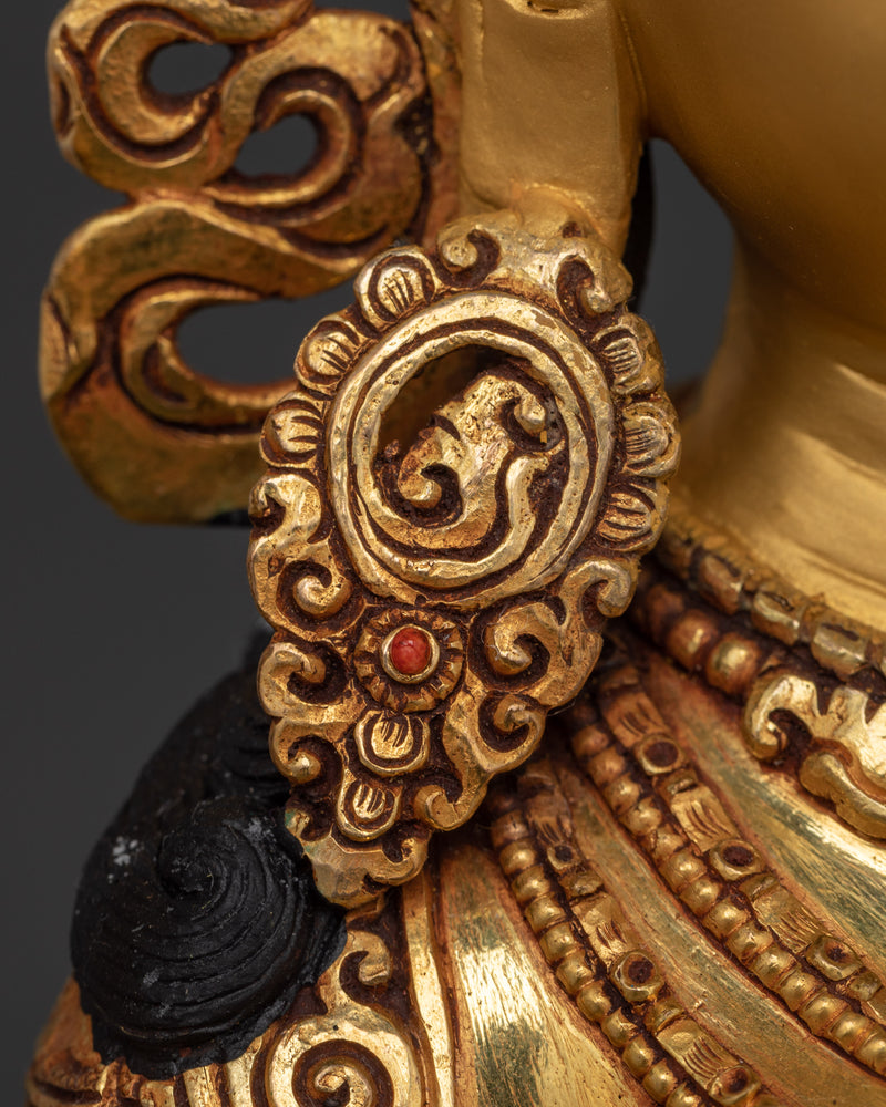 White Tara Nepalese Hand Carved Statue | Guardian of Compassionate Healing