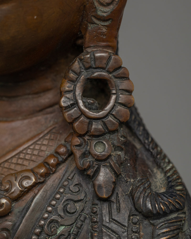 Guru Rinpoche Handmade Dark Oxidized Statue | The Precious Master