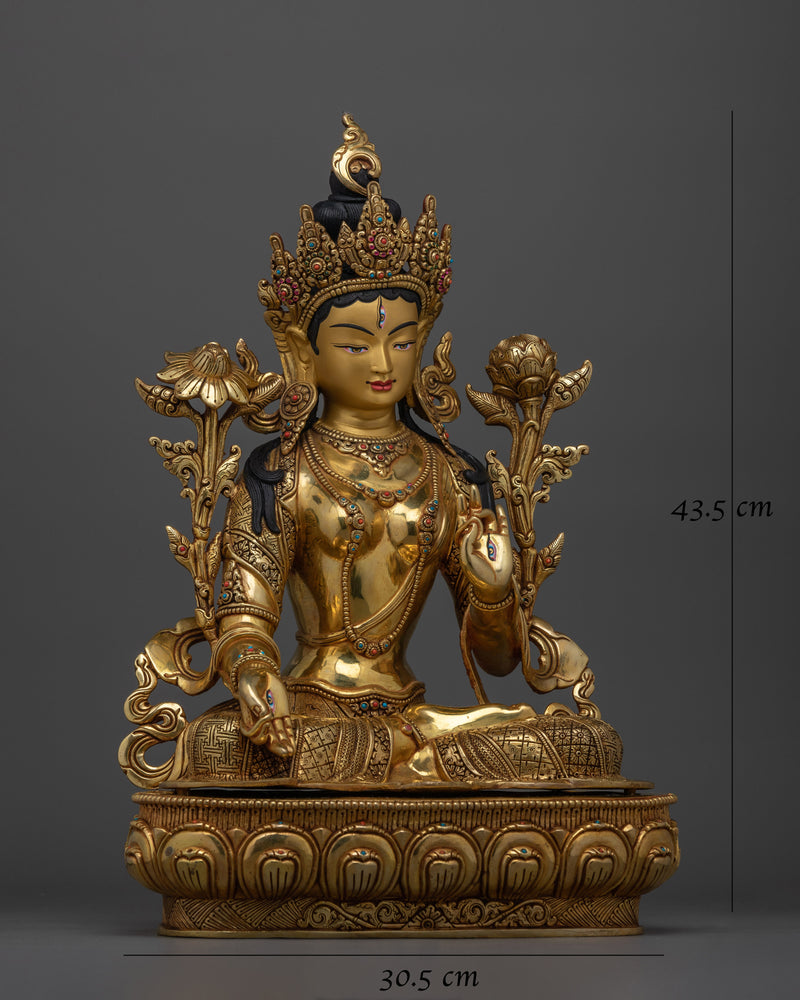 Artistic Elegance White Tara Statue | A Portrait of Serenity and Protection