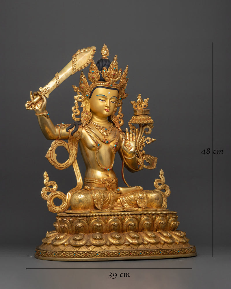 Manjushri an Insightful Deity Statue | Embodiment of Wisdom and Clarity