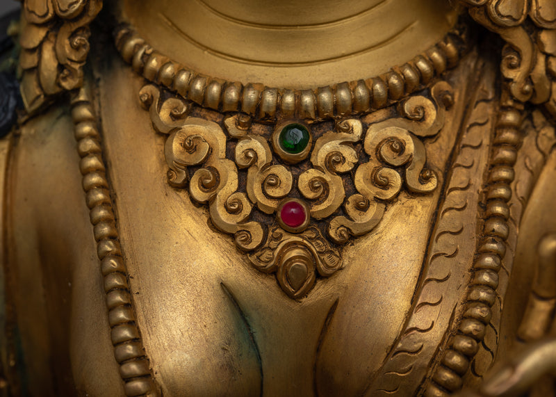 Nepalese Handmade Green Tara Statue | Embodiment of Compassion and Swift Action