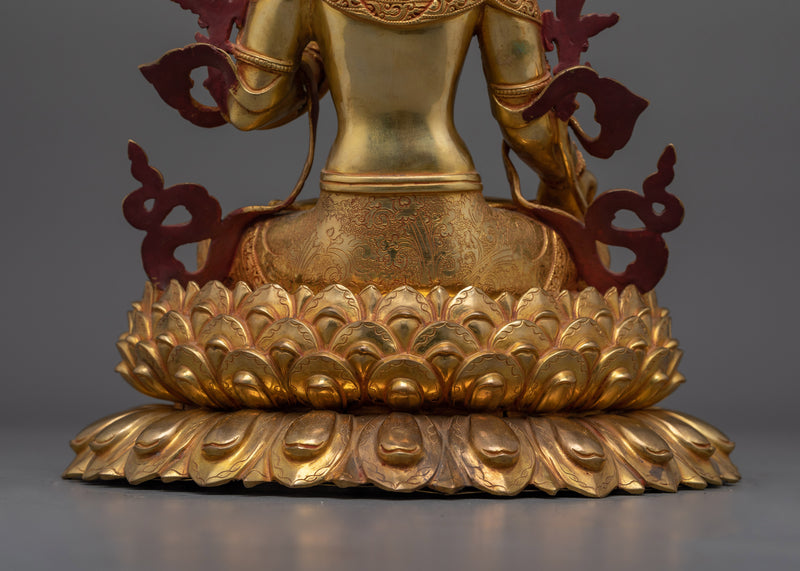 Nepalese Handmade White Tara Statue | Embodiment of Compassion and Healing