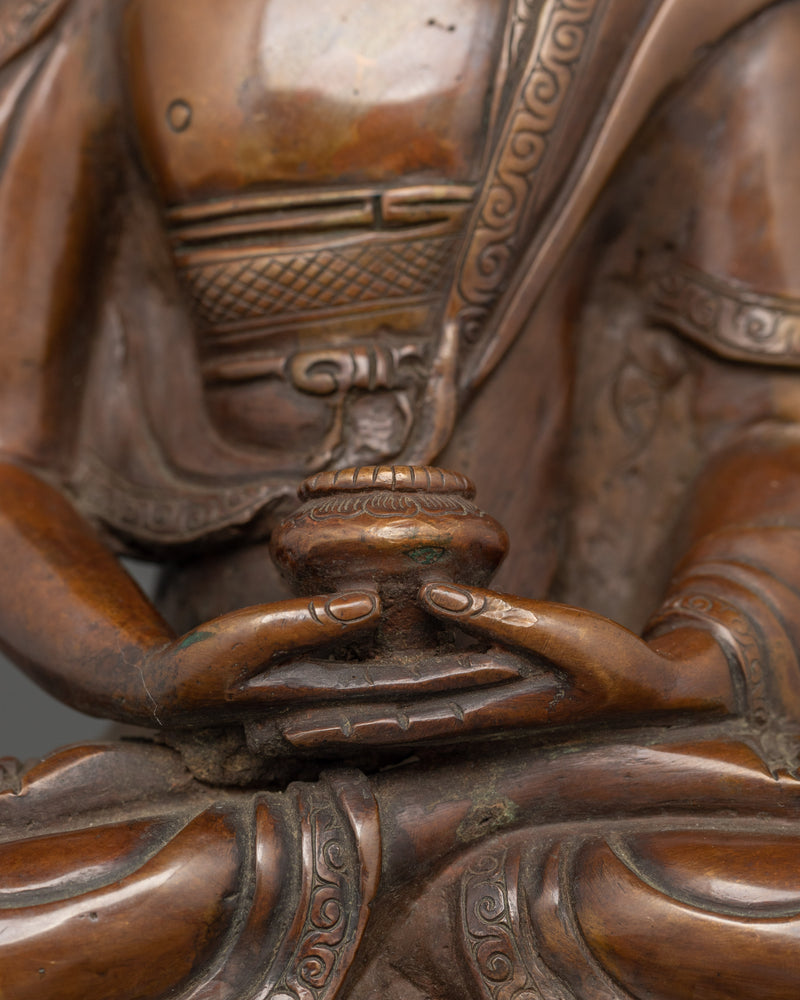 Handcrafted Amitabha Buddha Oxidized Statue | Embodiment of Infinite Light