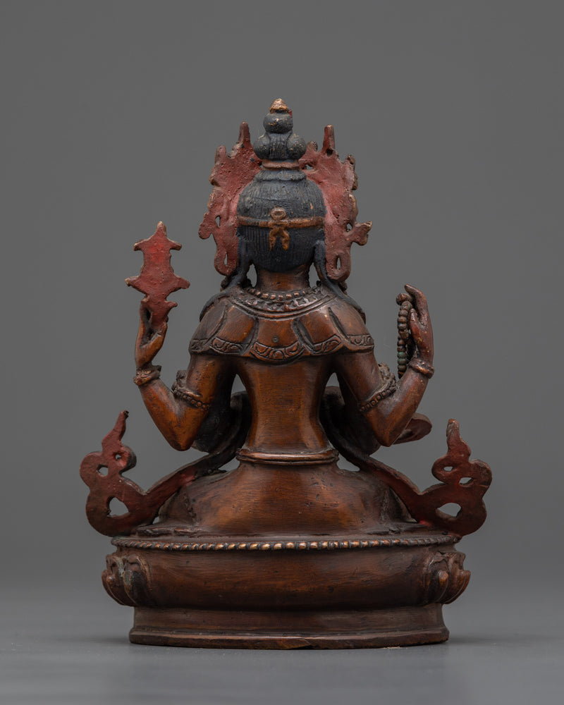 Chenrezig Small Handmade Statue | Embodiment of Compassion and Mercy