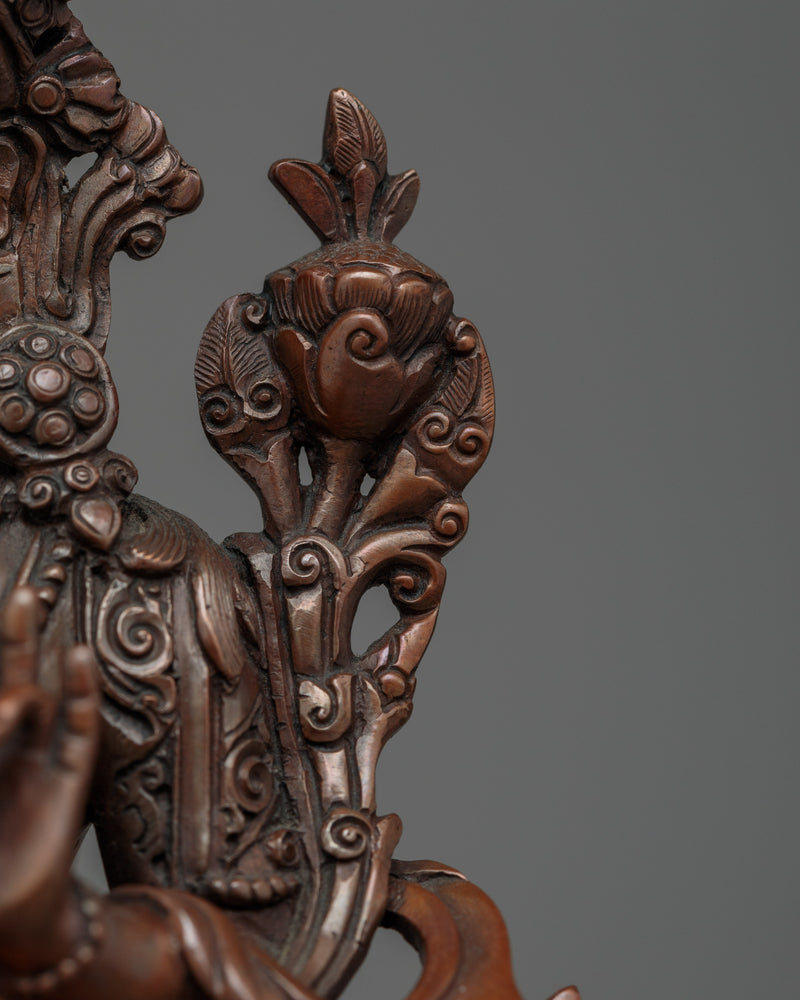 Green Tara Handmade Small Oxidized Statue | Embodiment of Compassion and Protection