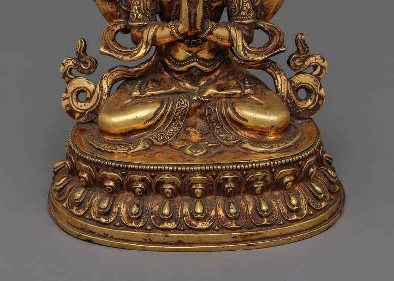 Chenrezig Antique Handmade Statue | Emblem of Compassion and Serenity