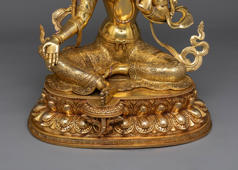 Green Tara Spiritual Buddhist Sculpture | A Handcrafted Icon of Compassion