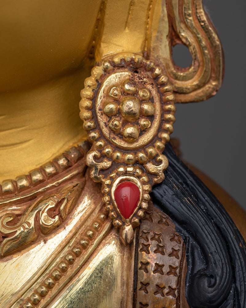 Amitayus Gold Gilded Sculpture - The Infinite Life Deity