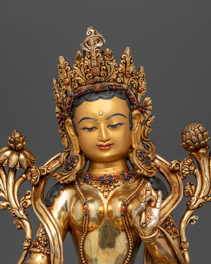 Ma Green Tara Spiritual Sculpture | Protector and Liberator