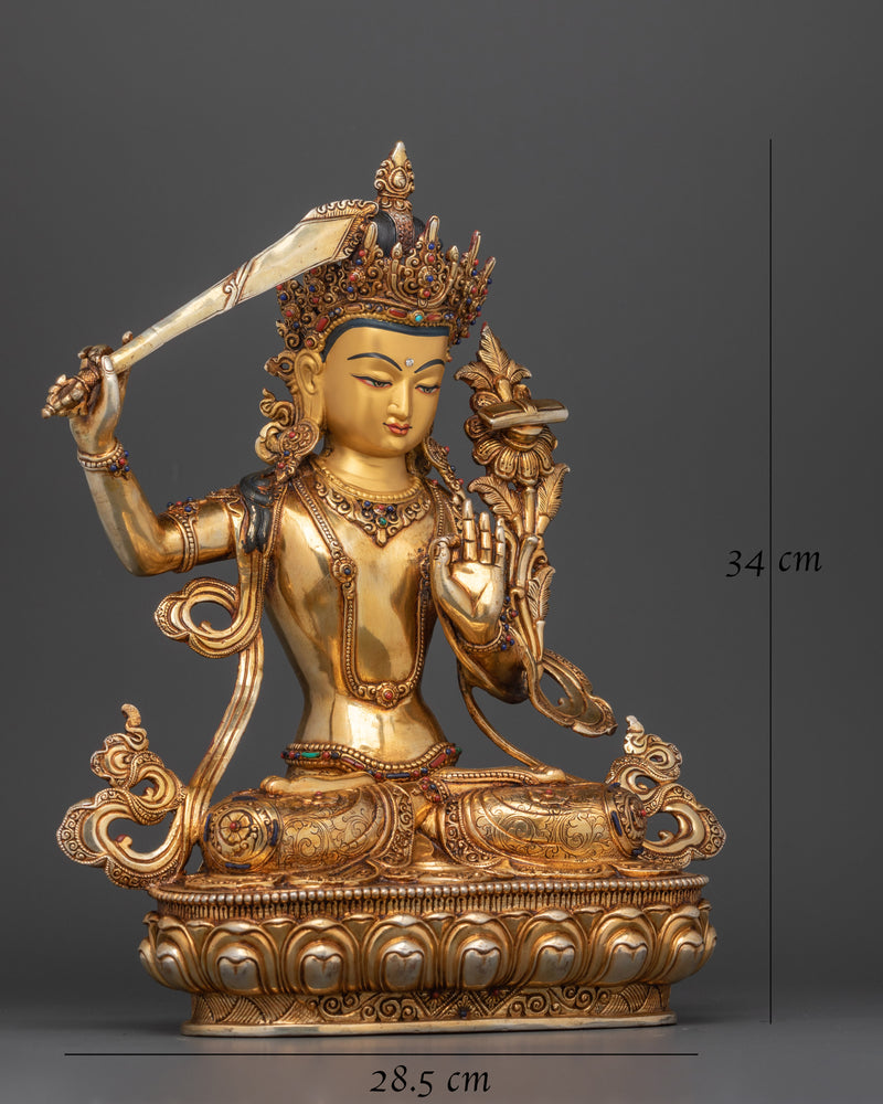 Manjushri Beautiful Sculpture | Himalayan Art and Craft